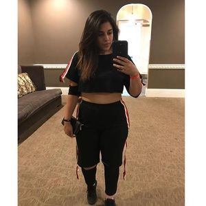 Black Crop Top Size M